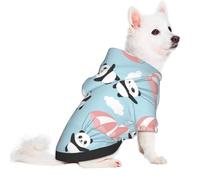 Salelf Cute Panda Flying in The Sky for Small Dog Hoodie for Winter Fall, Warm Polyester Puppy Clothes with Hood, Soft Cozy Dog Sweater for Small Breeds, Cold Weather Pet Apparel