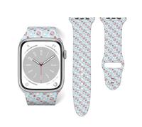 Salelf Cute Rabbit with Strawberry Milk for Extra Long Apple Watch Band with Dual Buckle, Stretchy Silicone Strap, Sport Fashion Bands for Women Men Compatible with iWatch Series 9/8/SE, Silicone