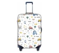 Salelf Cute Sheep and Cows for Luggage Cover Washable Elasticated Suitcase Covers TSA Approved Stylish Dust and Scratch Resistant Case Protector for Kids and Adults, White, XL