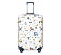 Salelf Cute Sheep and Cows for Luggage Cover Washable Elasticated Suitcase Covers TSA Approved Stylish Dust and Scratch Resistant Case Protector for Kids and Adults, Black, Large