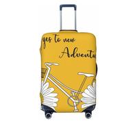 Salelf Daisy With Bicycle Luggage Cover Washable Elasticated Luggage Covers for Suitcase TSA Approved Stylish Scratch Resistant Luggage Case Protector, Black, X-L (28.3-31.5 in suitcase)