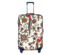 Salelf Dark Enchanted Flowers And Birds for Luggage Cover Washable Elasticated Suitcase Covers TSA Approved Stylish Dust and Scratch Resistant Case Protector for Kids and Adults, White, Small