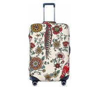 Salelf Dark Enchanted Flowers And Birds Luggage Cover Washable Elasticated Luggage Covers for Suitcase TSA Approved Stylish Scratch Resistant Luggage Case Protector, Black, S (18.8-20.8 in suitcase)