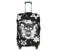 Salelf Devil Skull for Luggage Cover Washable Elasticated Suitcase Covers TSA Approved Stylish Dust and Scratch Resistant Case Protector for Kids and Adults, White, X-Large