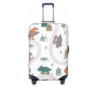 Salelf Dino on a Skateboard Surf for Luggage Cover Washable Elasticated Suitcase Covers TSA Approved Stylish Dust and Scratch Resistant Case Protector for Kids and Adults, Black, X-Large