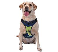 Salelf Dino Playing Roller Skate No Pull Dog Harness Reflective Adjustable Pet Ves No Choke Front Clip Pet Harness with 2 Leash Clips + 1 Pet Leash for Large Dog Walking