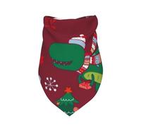 Salelf Dinosaur Christmas Happy New Year Dog Bandana Premium Durable Triangle Scarf -1 PackWashable Make Your Pooch Stand Out Dog Bandana Suitable for Neutral Large Dogs
