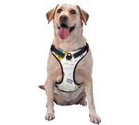 Salelf Dinosaur on Excavator No Pull Dog Harness Reflective Adjustable Pet VES No Choke Front Clip Pet Harness with 2 Leash Clips + 1 Pet Leash for Large Dog Walking