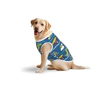 Salelf Dinosaur on The Beach Vacation for Dog Costume, All Season Soft Pure Cotton Pet Harness, Outerwear for Medium to Large Dogs, Outdoor Walking