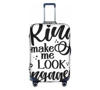 Salelf Does This Ring Make Me Look Engaged for Luggage Cover Washable Elasticated Suitcase Covers TSA Approved Stylish Dust and Scratch Resistant Case Protector for Kids and Adults, White, Large