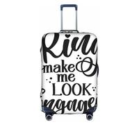 Salelf Does This Ring Make Me Look Engaged for Luggage Cover Washable Elasticated Suitcase Covers TSA Approved Stylish Dust and Scratch Resistant Case Protector for Kids and Adults, White, Large