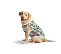 Salelf Doodle and Cartoon Flowers for Dog Costume, All Season Soft Pure Cotton Pet Harness, Outerwear for Medium to Large Dogs, Outdoor Walking