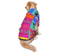 Salelf Doodle Faces Emotions Dog Hoodie Security Dog Hoodie Sweater with Pocket and Leash Hole Warm Pet Clothes Dog Winter Sweatshirt for Medium Large Dogs