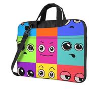 Salelf Doodle Faces Emotions for 360 Protection Laptop Bag for 13-15.6 Inch, Business Messenger Briefcase, Black, 14 inch