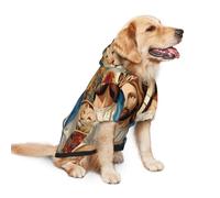 Salelf Easter Double-Headed Lion for Dog Hoodie Sweatshirt for Large Dogs, Winter Warm Fleece Lined Polyester Jacket for German Shepherd Golden Retriever, Reflective Strips for Night Walk