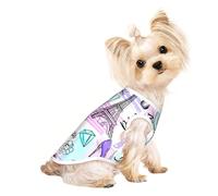 Salelf Eiffel Tower and Hearts for Dog Shirts Elastic Soft Dog T-Shirts Spring Summer Pet Clothes Breathable Pet Apparel Tee Shirt for Puppy Kitty Cats Small Medium Dogs