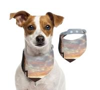 Salelf Elephant Giraffe On A Mountain Top Sunset for Dog Bandana Adjustable - Quick Dry & Breathable Cotton, Cute Floral Pattern for Small Medium Large Dogs, Perfect for Holiday Photos