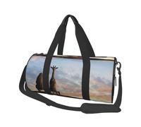 Salelf Elephant Giraffe On A Mountain Top Sunset for Duffle Bag, Waterproof Large Duffle Bag, Weekender Bag, Gym Bag, Sports Bag, Overnight Bag