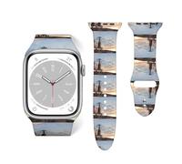 Salelf Elephant Giraffe On A Mountain Top Sunset for Extra Long Apple Watch Band with Dual Buckle, Stretchy Silicone Strap, Sport Fashion Bands for Women Men Compatible with iWatch Series 9/8/SE