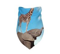 Salelf Elephant Giraffe Overcomes Fear by Walking On High Rope Dog Bandana Premium Durable Triangle Scarf -1 PackWashable Make Your Pooch Stand Out Dog Bandana Suitable for Neutral Large Dogs