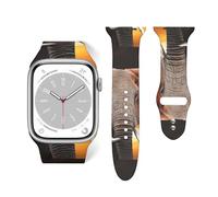 Salelf Elephant Sunset in Kenya for Extra Long Apple Watch Band with Dual Buckle, Stretchy Silicone Strap, Sport Fashion Bands for Women Men Compatible with iWatch Series 9/8/SE, Silicone