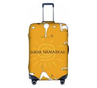 Salelf English Cocker Spaniel Doing Yoga for Luggage Cover Washable Elasticated Suitcase Covers TSA Approved Stylish Dust and Scratch Resistant Case Protector for Kids and Adults, White, Medium