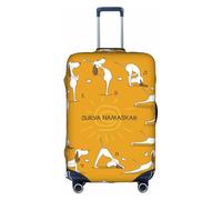 Salelf English Cocker Spaniel Doing Yoga for Luggage Cover Washable Elasticated Suitcase Covers TSA Approved Stylish Dust and Scratch Resistant Case Protector for Kids and Adults, White, Medium