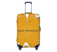 Salelf English Cocker Spaniel Doing Yoga for Luggage Cover Washable Elasticated Suitcase Covers TSA Approved Stylish Dust and Scratch Resistant Case Protector for Kids and Adults, Black, L