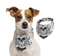 Salelf Evil Skull and Magic Seal for Dog Bandana Adjustable - Quick Dry & Breathable Cotton, Cute Floral Pattern for Small Medium Large Dogs, Perfect for Holiday Photos