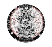 Salelf Evil Skull and Magic Seal for Round Mouse Pad with Stitched Edge Premium-Textured Waterproof Non-Slip Rubber Base Desktop Protection Mat Diameter 8.7 inches