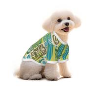 Salelf Exotic Tiki Pattern 1 for Pure Cotton Pet T-Shirt for Dogs & Cats - Soft, Breathable Summer Tee or Sleeveless Vest, for Small Medium Breeds with Sensitive Skin