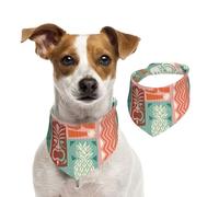 Salelf Exotic Tiki Pattern for Dog Bandana Adjustable - Quick Dry & Breathable Cotton, Cute Floral Pattern for Small Medium Large Dogs, Perfect for Holiday Photos