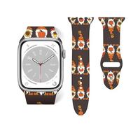 Salelf Fall Gnomes for Extra Long Apple Watch Band with Dual Buckle, Stretchy Silicone Strap, Sport Fashion Bands for Women Men Compatible with iWatch Series 9/8/SE