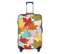 Salelf Fall Maple Leaves for Luggage Cover Washable Elasticated Suitcase Covers TSA Approved Stylish Dust and Scratch Resistant Case Protector for Kids and Adults, White, X-Large