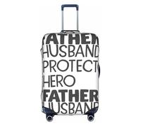 Salelf Father's Day for Luggage Cover Washable Elasticated Suitcase Covers TSA Approved Stylish Dust and Scratch Resistant Case Protector for Kids and Adults, White, M
