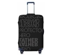 Salelf Father's Day Luggage Cover Washable Elasticated Luggage Covers for Suitcase TSA Approved Stylish Scratch Resistant Luggage Case Protector, Black, X-L (28.3-31.5 in suitcase)