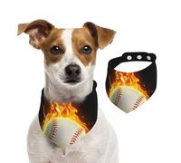 Salelf Flame Baseball for Dog Bandana Adjustable - Quick Dry & Breathable Cotton, Cute Floral Pattern for Small Medium Large Dogs, Perfect for Holiday Photos