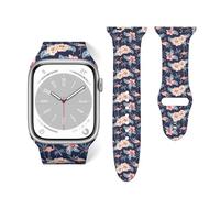 Salelf Flamingo and Palm Trees for Extra Long Apple Watch Band with Dual Buckle, Stretchy Silicone Strap, Sport Fashion Bands for Women Men Compatible with iWatch Series 9/8/SE