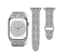 Salelf Floral Brush Strokes for Extra Long Apple Watch Band with Dual Buckle, Stretchy Silicone Strap, Sport Fashion Bands for Women Men Compatible with iWatch Series 9/8/SE