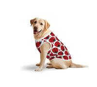 Salelf Floral Doodle Ladybird Love for Dog Costume, All Season Soft Pure Cotton Pet Harness, Outerwear for Medium to Large Dogs, Outdoor Walking