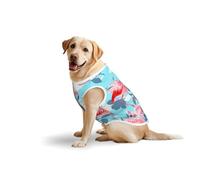 Salelf Floral with Flamingo Watercolor for Dog Costume, All Season Soft Pure Cotton Pet Harness, Outerwear for Medium to Large Dogs, Outdoor Walking