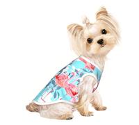 Salelf Floral with Flamingo Watercolor for Dog Shirts Elastic Soft Dog T-Shirts Breathable Pet Clothes Spring Summer Pet Apparel Tee Shirt for Puppy Kitty Cats Small Medium Dogs