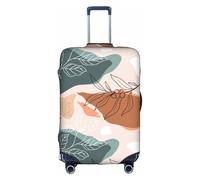 Salelf Flowers and Leave for Luggage Cover Washable Elasticated Suitcase Covers TSA Approved Stylish Dust and Scratch Resistant Case Protector for Kids and Adults, White, Large