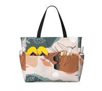 Salelf Flowers and Leave Large Beach Tote Bag for Women Extra Large Capacity Waterproof Sandproof Pool Bag Suitable for Swimming Pool Gym Travel