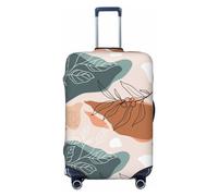 Salelf Flowers and Leave Luggage Cover Washable Elasticated Luggage Covers for Suitcase TSA Approved Stylish Scratch Resistant Luggage Case Protector, Black, L (26-28 in suitcase)