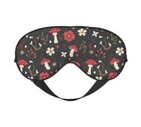 Salelf Fly Agaric and Flowers Sleep Mask Double-Sided Eye Mask Soft Adjustable Sleeping Eye Covers for Sleeping Perfect Shading Reduce Eye Edema