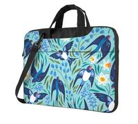 Salelf Flying Swallows And Spring Flowers for 360 Protection Laptop Bag for 13-15.6 Inch, Business Messenger Briefcase, Black, 15.6 inch