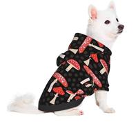 Salelf Forest Mushrooms for Small Dog Hoodie for Winter Fall, Warm Polyester Puppy Clothes with Hood, Soft Cozy Dog Sweater for Small Breeds, Cold Weather Pet Apparel