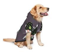 Salelf Fortune Grandfather for Dog Hoodie Sweatshirt for Large Dogs, Winter Warm Fleece Lined Polyester Jacket for German Shepherd Golden Retriever, Reflective Strips for Night Walk