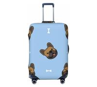 Salelf french Bulldog Face Luggage Cover Washable Elasticated Luggage Covers for Suitcase TSA Approved Stylish Scratch Resistant Luggage Case Protector, Black, X-L (28.3-31.5 in suitcase)